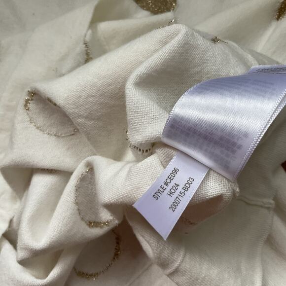 J. CREW Teddie Crewneck cream sweater with gold metallic dots - Picture 5 of 7